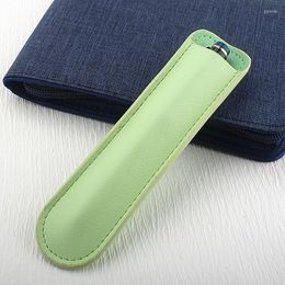 Soft Pencil Case For One Pen Holder Protector PU Leather Pencilcase Writing Materials Storage Bag Office School Supplies Gift