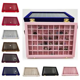 Jewelry Boxes Portable Velvet Premium Jewelry Organizer Ring Jewelry Pendant Display Storage Box Container Earring Tray Holder Showcase Gift 230606