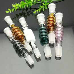 Smoking Pipes bongs Manufacture Hand-blown hookah Coloured spiral glass adapter