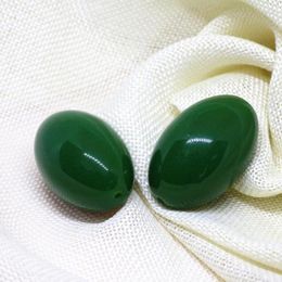 Pendant Necklaces Fashion Selling High Grade Green Imitation Oval Egg Resin Beeswax Jewelry Making 27 42mm Accessories 2pcs B1886