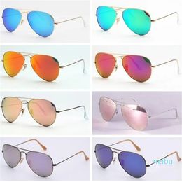 Wholesale mens sunglasses aviation pilot shades sun glasses for men women with black or brown leather case cloth and retail
