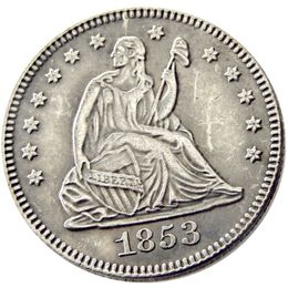 US 1853 Seated Liberty Quater Dollar Silver Plated Copy Coin