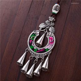 Pendant Necklaces LosoDo Chinese Ethnic Style Pendants Bell Elegant For Women Fashion Original Embroidery Ceramic Beads Female Jewellery