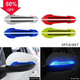 New 2PCS Car Bumper Reflective Strips Safety Warning mark Car Styling Accessories Door Leaf Board Reflective Stickers decorative