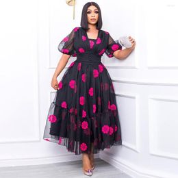 Ethnic Clothing MD Wedding Party Dresses For Women African Turkey Wears Dashiki Print Flowers Maxi Robe Vetement Femme 2023 Nigerian Dress