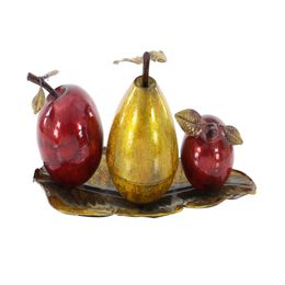 Decmode Красочное искусственное красное яблоко и желтая груша.