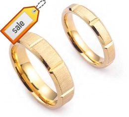 Fancy Jewellery Simple Shape Stainless Steel Ring Gold Plated For Women Men Wedding Brand Ring Party Gift