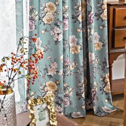 Curtain American Printed Curtains Colours Countryside Flowers Botany Blackout For Living Room Kitchen Treatment JD795