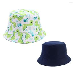 Berets Double-Sided Baby Bucket Hats Girls Hat Summer Outdoor Boys Sun Kids Fisherman Caps Children Cotton Panama