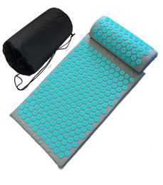 Yoga Mats Spike Acupuncture Massage Mat CushiontPillow Massager appro6742cmAcupressure Cushion Stress Relieve Back Body Pain 230606