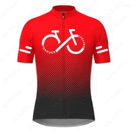 Racing Jackets Red Cycling Jersey 2023 Summer Short Sleeve Clothing MTB Bike Uniform Maillot Ropa Ciclismo Mens Bicycle Wear Shirts