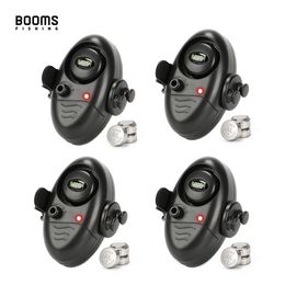 Fishing Hooks Booms E02 Bite Alarm Signalizator Carp Fish Indicator with LED Sounds Battery Include 4 sets 230607