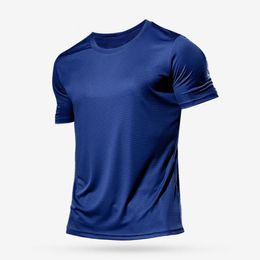 Men's T-Shirts Quick-drying Men Running Shirts Fitness Compression Gym Polyester Sports T-shirt Black Workout Training Muscle Fit Clothing 230607