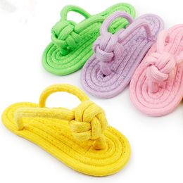 Pet Dog Chew Knot Toy Cotton Rope Slippers Pet Toy Cleaning Teeth Bite Resistant Chew Puppy Toy Dogs Accessories