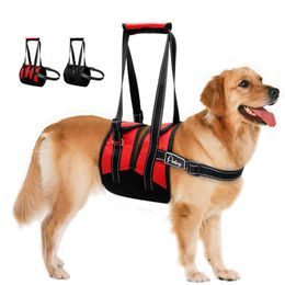 Harnesses Reflective Pet Dog Lift Harness Adjustable Mesh Nylon Pets Lifting Support Vest For Old Injured Large Dogs With Handle