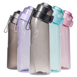 Tumblers Sports Water Bottle Fruit Scent Air Up Drink Straws Bouncing Lid Water Cups Outdoor Travel Fitness Fruit Flavour Drinkware 230606