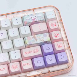 Keyboards Profile Keys/Set For Cherry White Keycap Custom Keyboard Cap Sub Cute Blue Pink