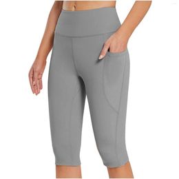 Active Pants Women's For Knee Length Capris Leggings Casual Yoga Exercise Workout 3 Piece Shorts Seamless High Waist