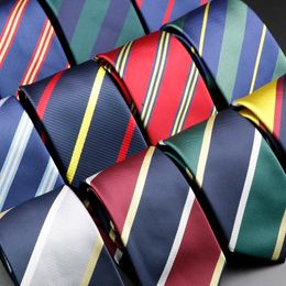 Neck Ties Mens Tie Classic Stripe 7cm Jacquard Red Blue Green Necktie Daily Wear Cravat Wedding Party Dress Accessories Gift For Man 230605