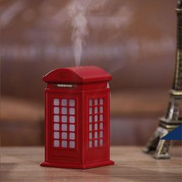 Humidifiers Ultrasonic Mist Maker Fogger Telephone Booth with 7 Color Changing LED Lamp Atomizer Car Mini USB Air Humidifier 300ML