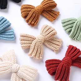 Hair Accessories 1Pcs Woolen Knit Hairpins For Baby Clips Bows Girl Barette Child Winter Pins Girls Set Kids Retro Hairclip