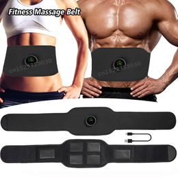 Slimming Belt USB Recharge EMS Abdominal Muscle Stimulator Vibration Waist Abs Body Home Fitness Massager Weight Loss Trainer 230606