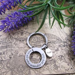 Keychains High Quality Key Chain Not All Who Wander Are Lost With Trust Stainless Steel Keyring Birthday Gift