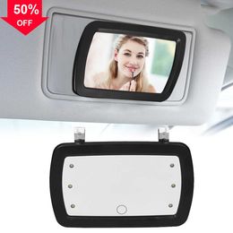 New Car Sun Visor Mirror Makeup Sun-shading Cosmetic Mirror Vanity Mirror Automobile Make Up Mirror with Six LED Lights Car Styling