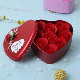 Decorative Flowers 4 Colours 4/9Pcs/box Simulation Rose Soap With Gift Box Women Girl Bath Facial Valentine's Day Birthday Wedding Gifts