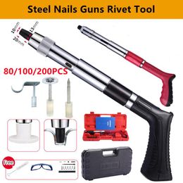 Spijkerpistolen Steel Nails Guns Rivet Tool Concrete Wall Anchor Wire Slotting Device Decoration Rivet Gun Tufting Gun Adjustable Silencer