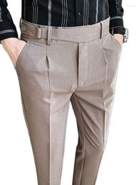 Men's Pants Men's Summer Men Jogger Business Stretch Slim Classic Trousers Thin Cotton Elastic Slacks Casual Light Breathable