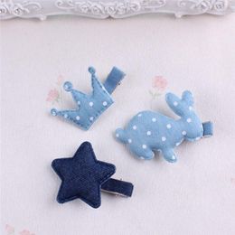 Hair Accessories Star Imperial Crown Dot Bowknot Barrette Denim Bow Clip Double Layer