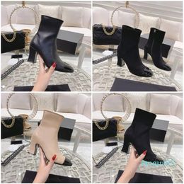 2023-top quality Casual Shoes Designer Ankle Boots Fashion Women Boot Elastic Suede Leather Knight Booty Round Toe Side Zipper Party Booties