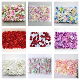 Decorative Flowers 40x60cm Artificial Silk Flower Head Wall Rose Fake Floral Plant Hanging Wedding Background Christmas Birthday Party