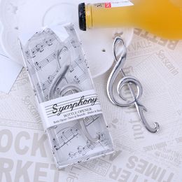 Stainless Steel Opener Creative Music Note Bottle Opener Silver Corkscrew Wedding Favors Gift Party Kitchen Tool
