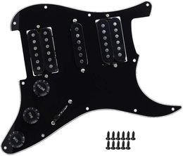 Loaded Prewired Guitar HSH Pickups for ST Strat Stratocaster Black