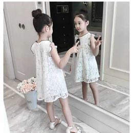Girl's Dresses 4-14 Girls Summer Dress White Purple Sleeveless for Style Bow Princess Girl Clothing 9 7