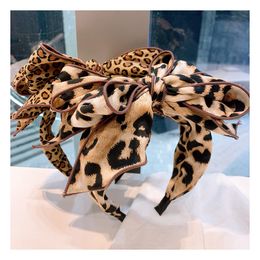 Wholesale Fashion Trend Women's Headband Leopard print hair band with multi-layer bow fairy series hair band accessories