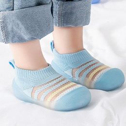 First Walkers Sapatos de bebê andador infantil meninos meninas crianças borracha sola macia piso descalço botas casuais de malha antiderrapante