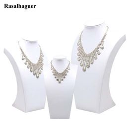 Jewelry Boxes Luxury PU Jewelry Model Bust Show Exhibitor 5 Sizes Options white Display Necklace Pendants Mannequin Jewelry Stand Organizer 230606
