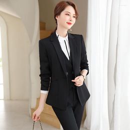 Women's Two Piece Pants Formal Pantsuits Women Business Suits With Pant And Blazer Sets Black Jacket Office Ladies Work Uniform Style