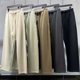 Men's Pants 2023 Summer Street Smithy Loose Trousers Drawstring Casual Straight Wide Leg Retro Harajuku