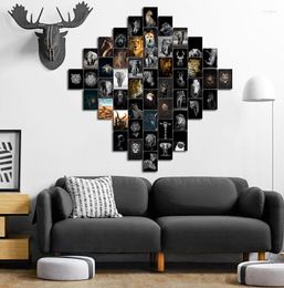 Wall Stickers 50PCS Black And White Animals Postcard Po Collage Set Nature Kit Bedroom Decor Pictures Room