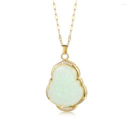 Pendant Necklaces Buddha Necklace For Women Emo Jewellery Accessories Fashion Stainless Steel Chain Gold Color Christmas Gift