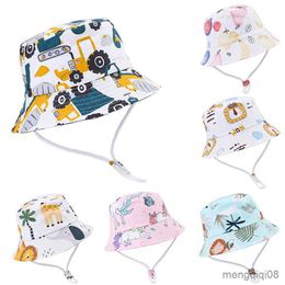 Wide Brim Hats Summer Girls Hat Boys Fisherman Beach Sun For Kids Outdoor Bucket Toddler R230607