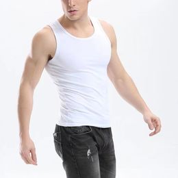 Cotton Mens Underwear Sleeveless Tank Top Solid Muscle Vest Undershirts O-neck Gymclothing T-shirt Men's vest