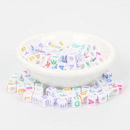 Beads Mixed White Bottom Colourful Letter Acrylic Bead Charm Loose Spacer For Jewellery Making DIY Needlework Bracelet Accessories