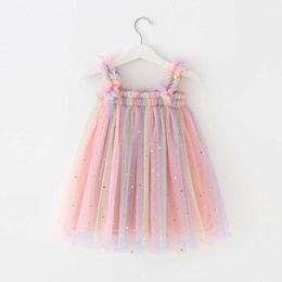 Girl's Dresses Baby Girl Dress Colourful Summer Pleated Toddler Kids Suspenders Children Birthday Princess