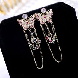 Stud Earrings The United States Jewellery Butterfly Long Tassel French Sen Is Zircon Women Wholesale