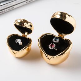 Jewellery Pouches 2023 Retro Metal Box Rose Shape Trinket Case Storage Rings Earrings Necklace Treasure Chest Display Gift For Women